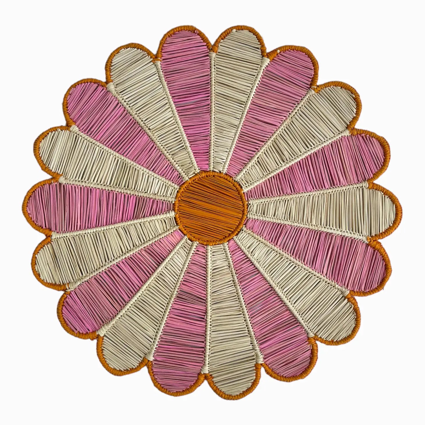Rattan Woven Placemat | Pink +Orange