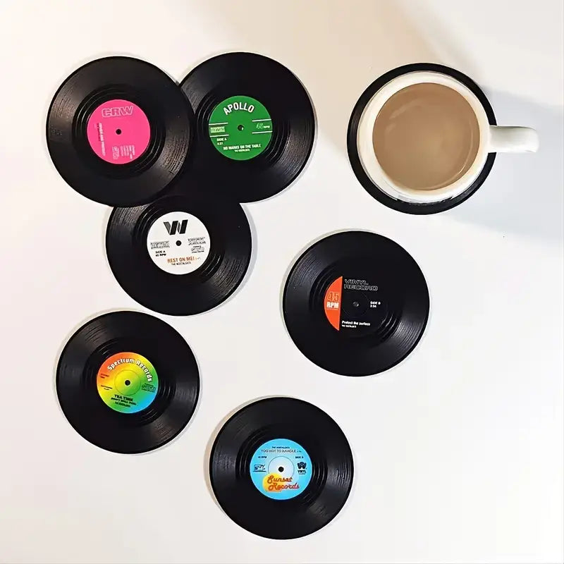Vinyl Record Coasters | Set of 6