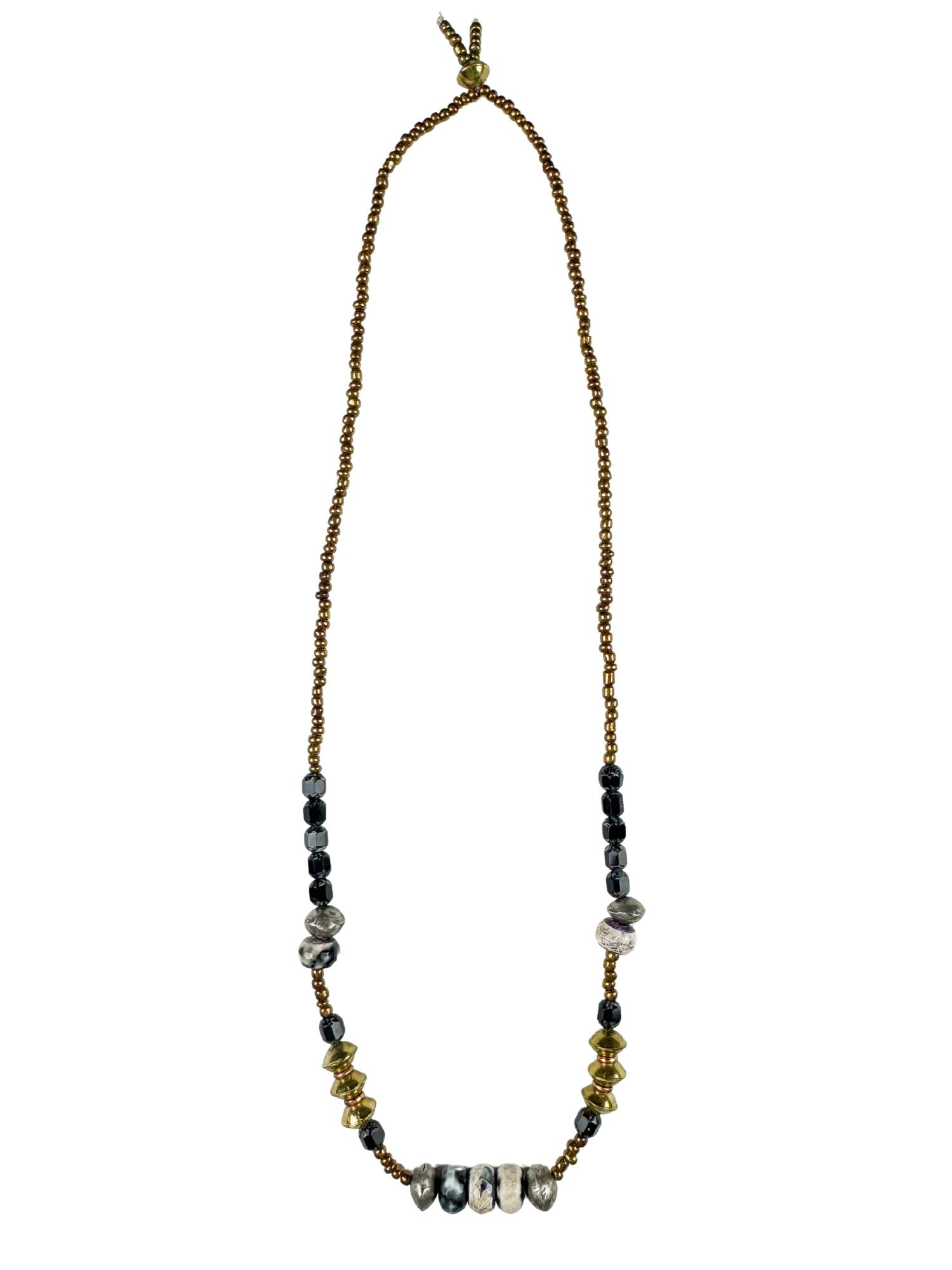 Long Seed Necklace | Slate