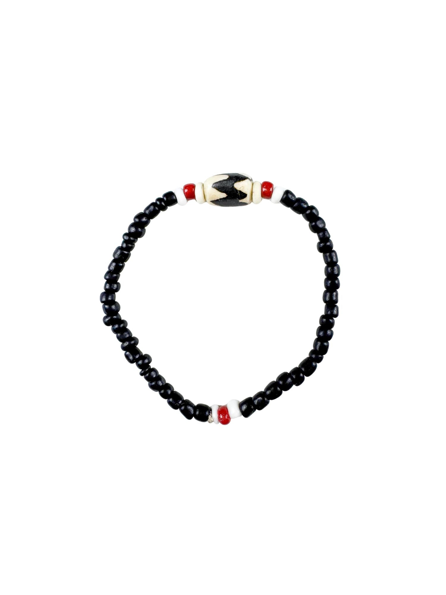 Simple Seed Bracelet | Red + Black