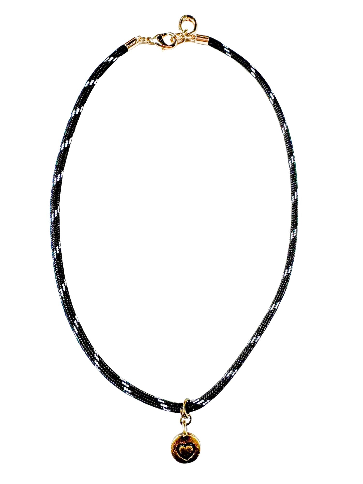 Rope Heart Necklace | Navy | Final Sale