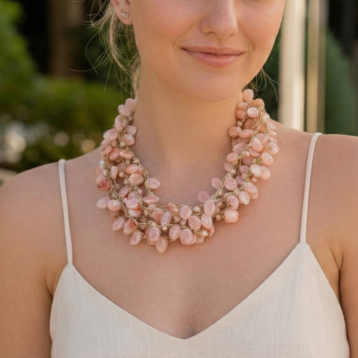 Beaded Collar Necklace | Blush | Final Sale