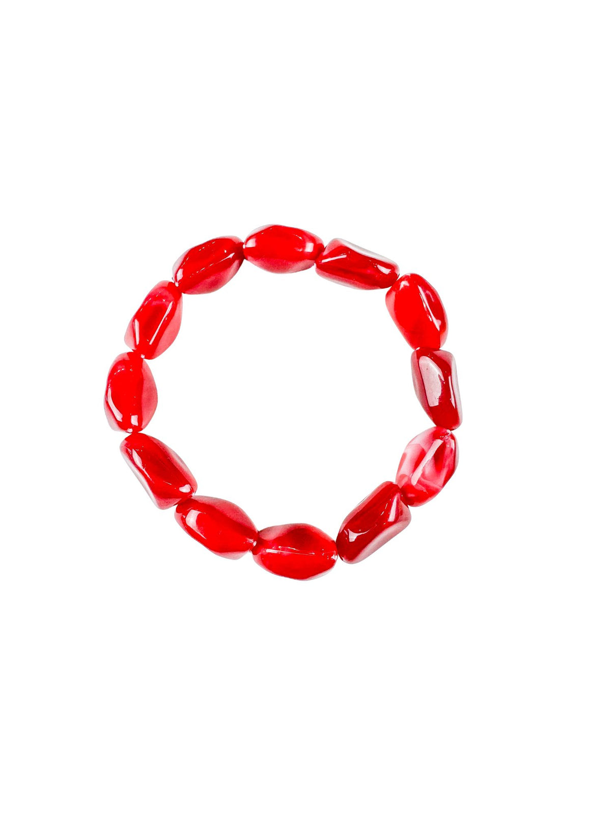Acrylic Beaded Bracelet | Red | Final Sale