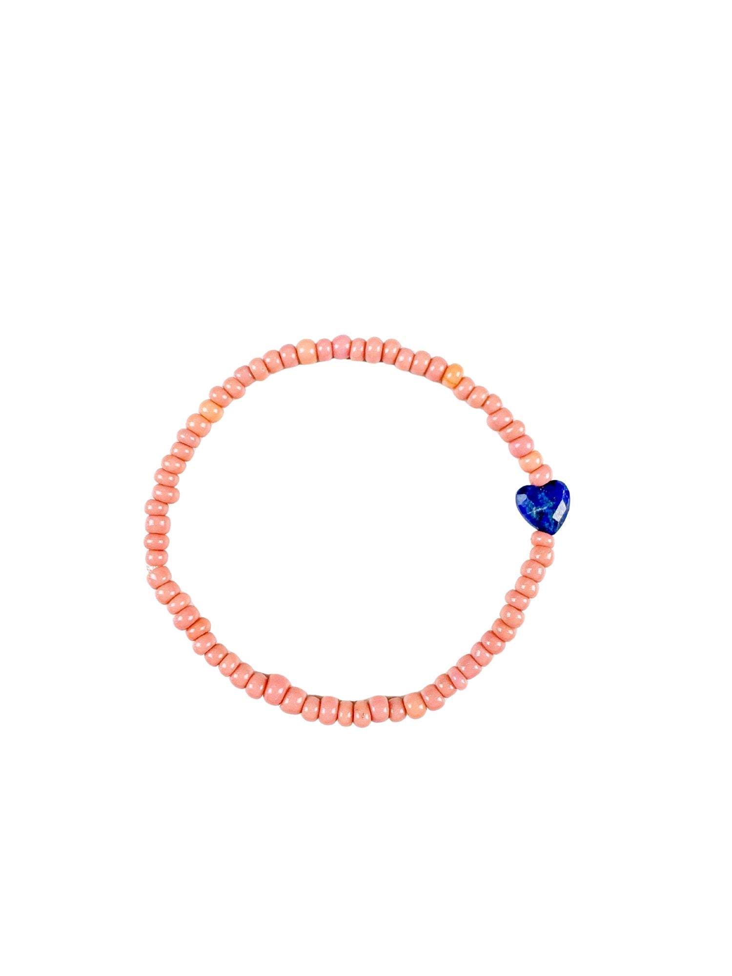 Seed Heart Bracelet | Coral