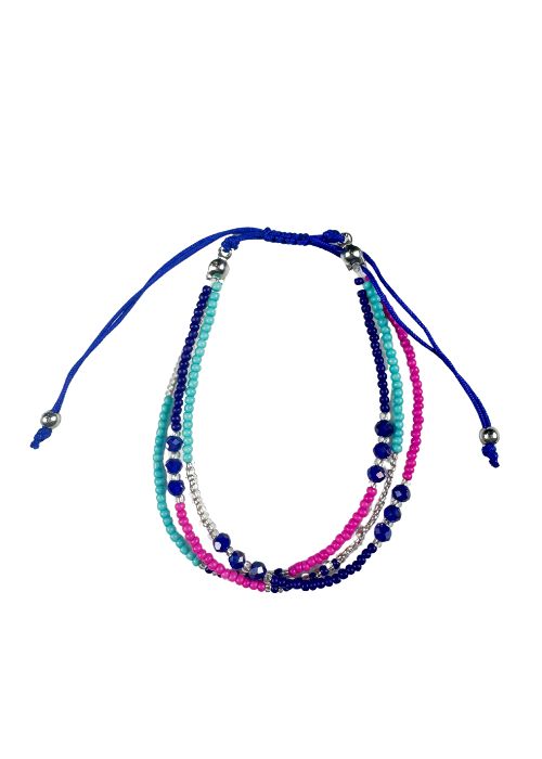 Eras Seed Layered Bracelet | Blue & Pink