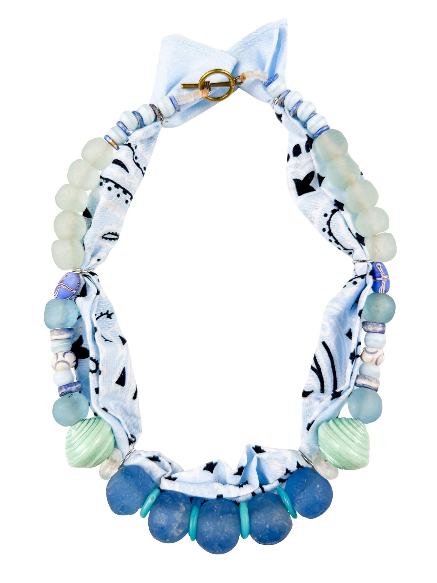 Beaded Bandana Necklace | Blue