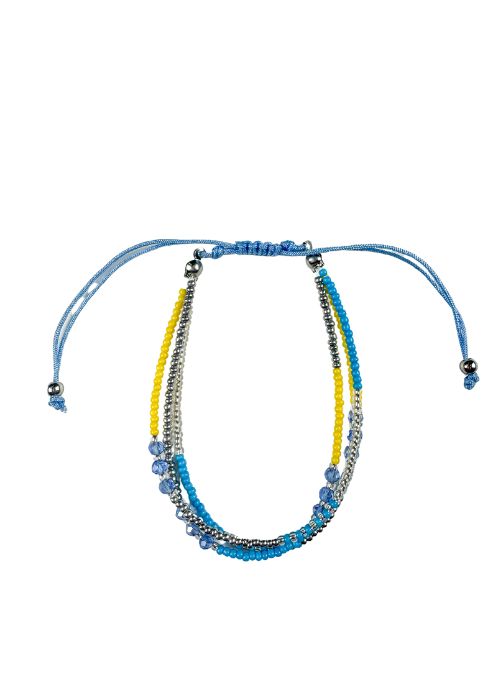 Eras Seed Layered Bracelet | Blue & Yellow