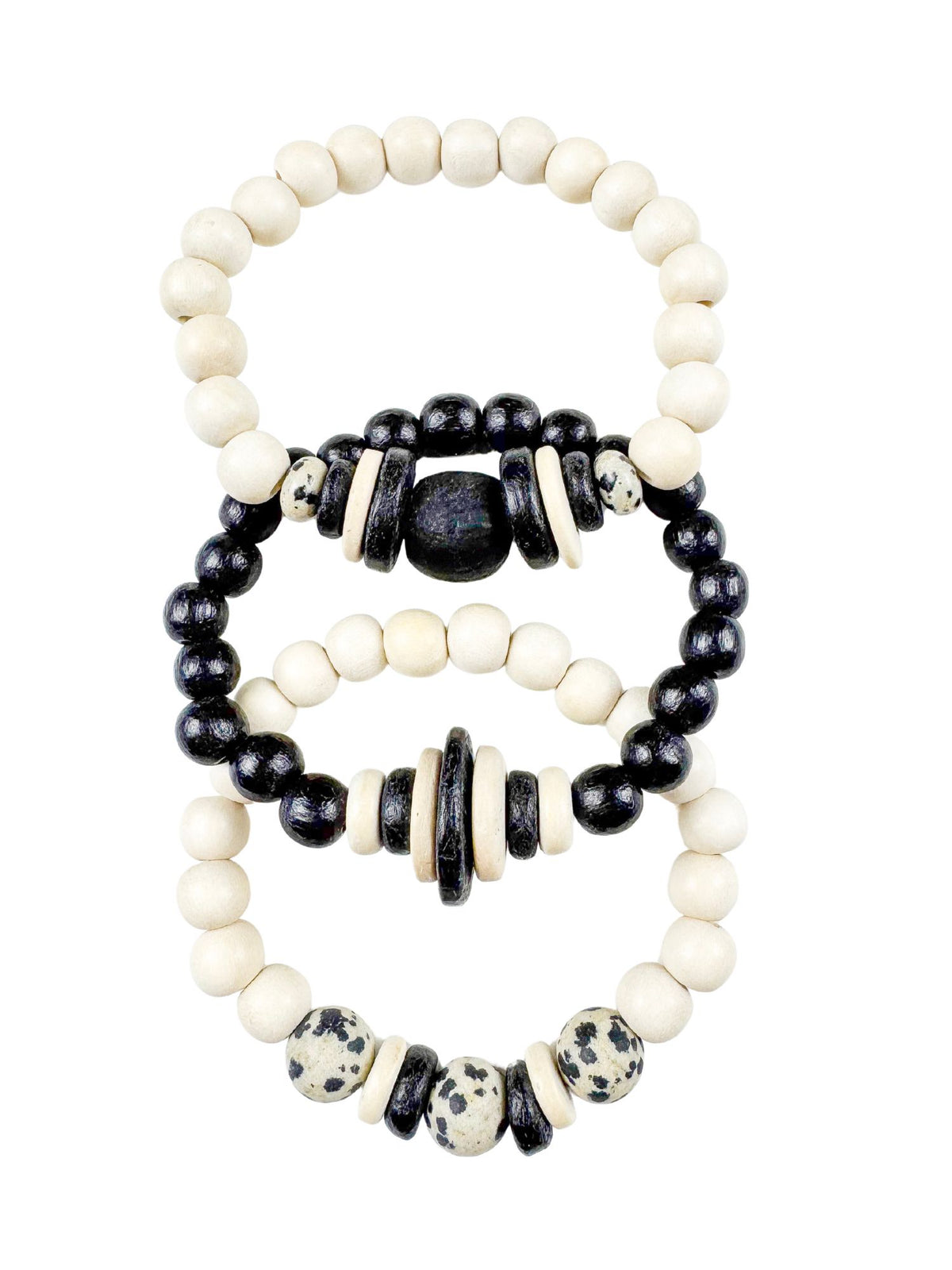Trio Stack Bracelet Set | Black | Final Sale