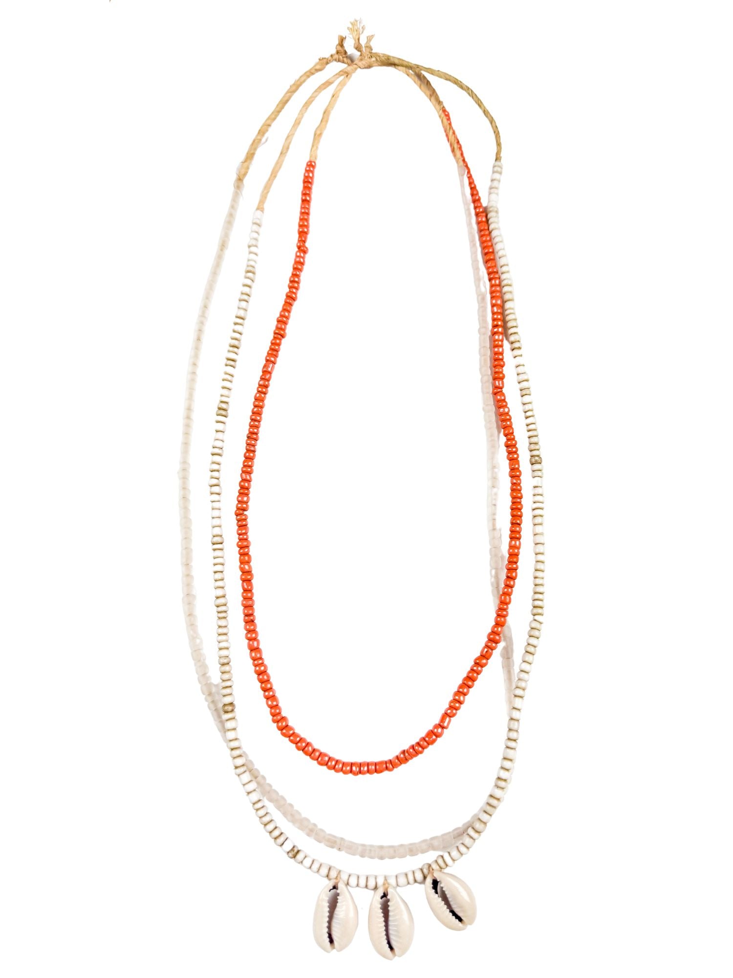 Layer Necklace Set | Orange Cowrie