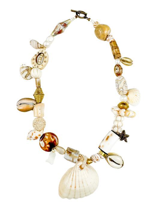 Shell Beaded Necklace | Neutral