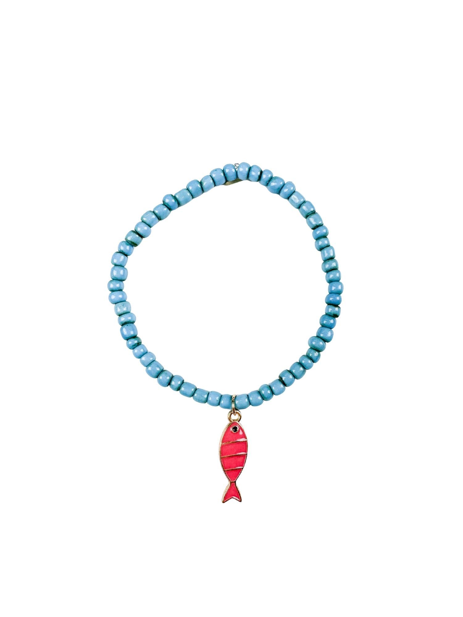 Simple Seed Charm Bracelet | Pink Fish