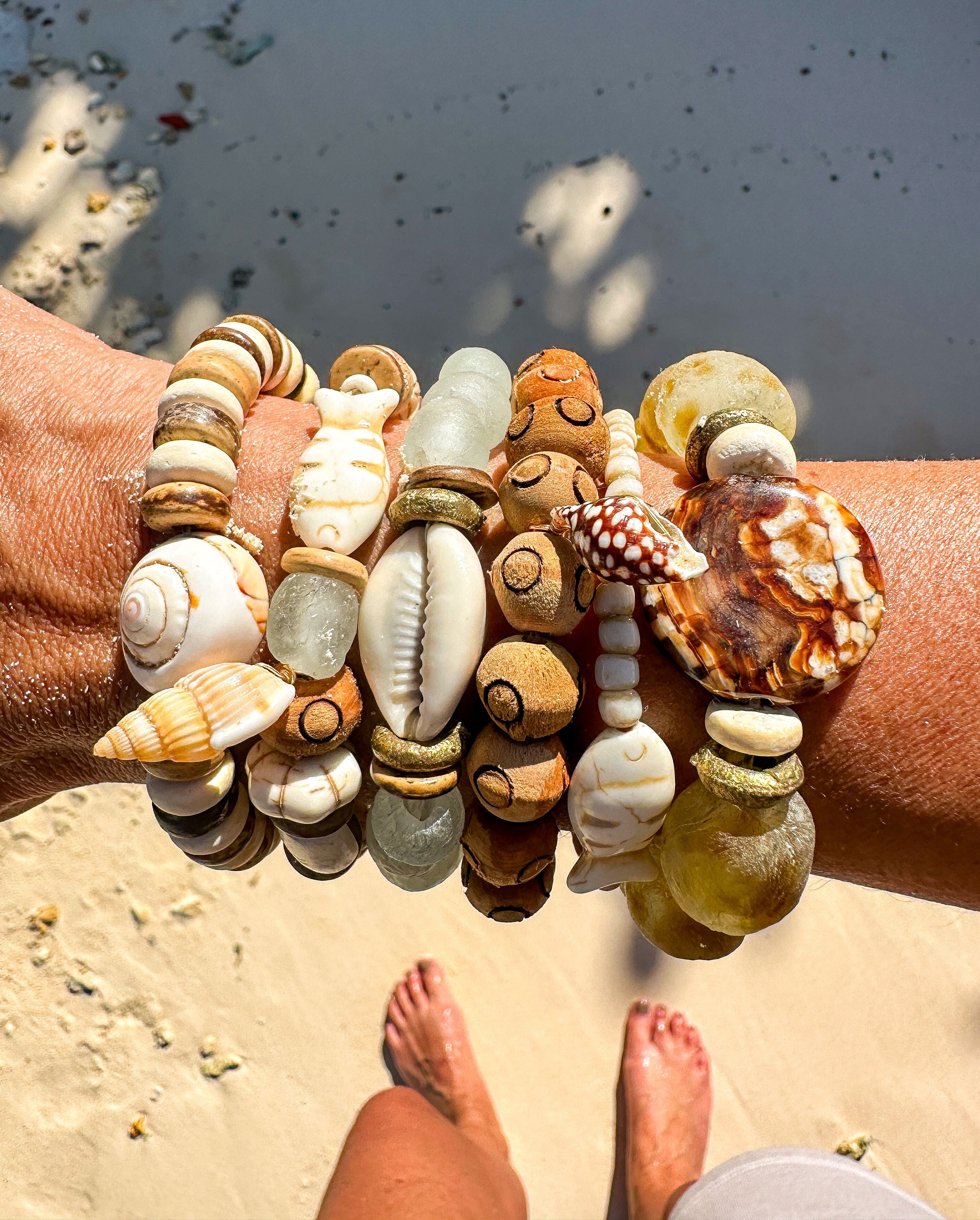 Tribal Shell Bracelet | Camel