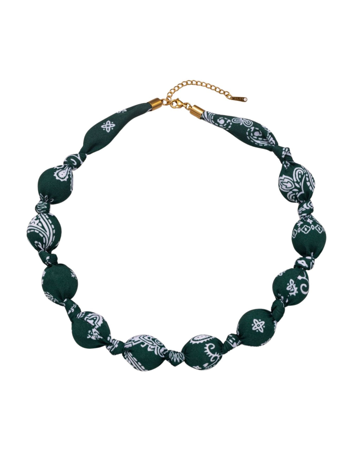 Denim Beaded Necklace | Green | Final Sale