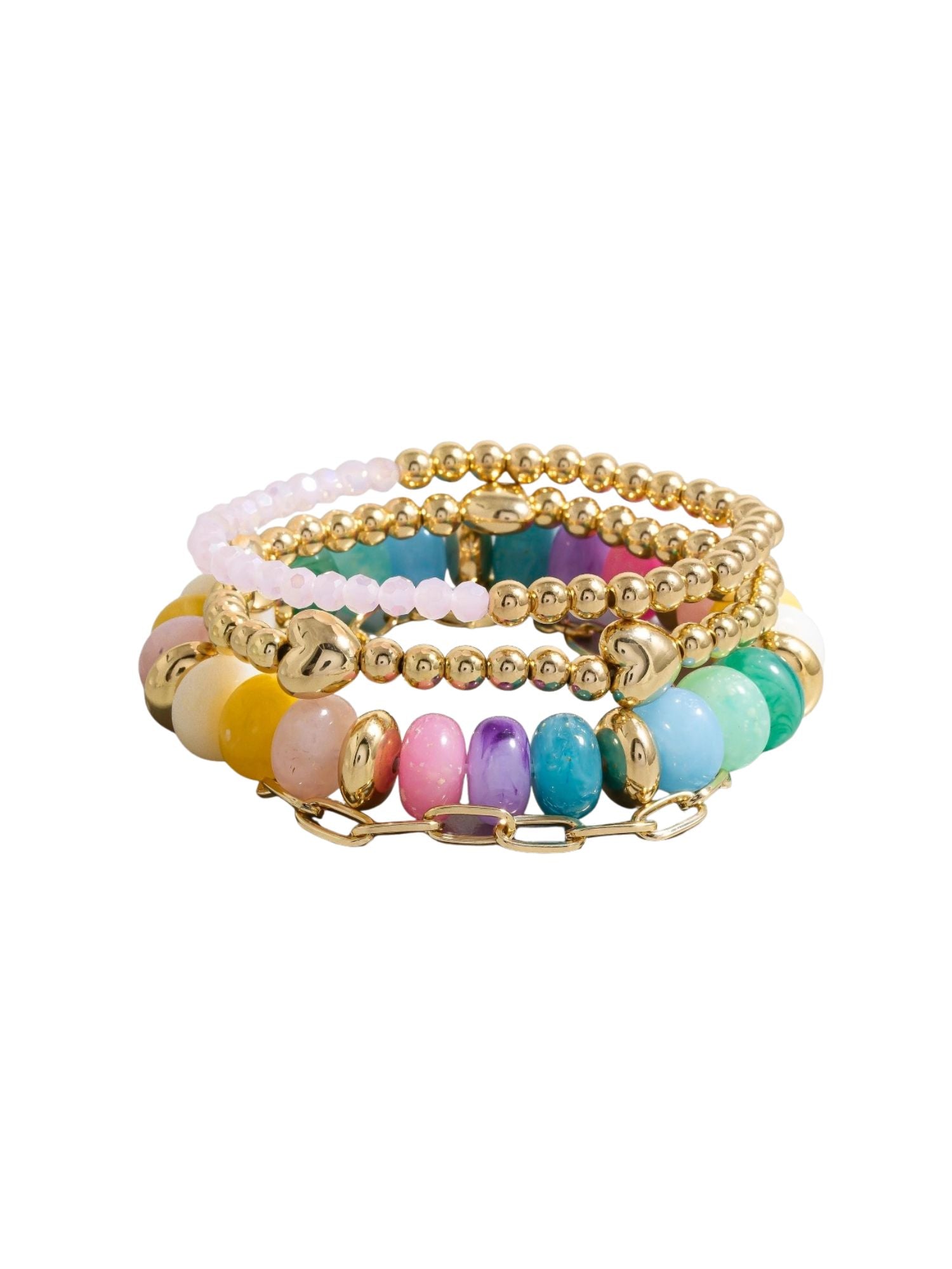 Beaded Chain Bracelet Set | Multi