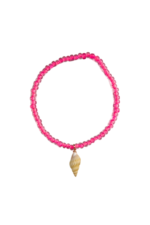 Simple Seed Bracelet | Electric Pink Shell