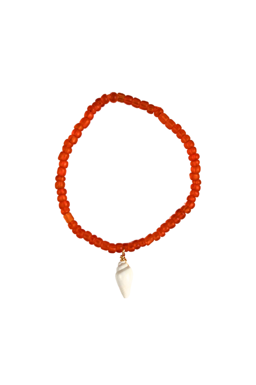Simple Seed Bracelet | Orange Shell