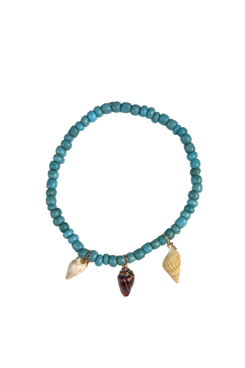 Simple Seed Bracelet | Aqua Shell