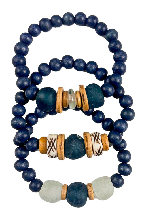 Trio Stack Bracelet Set | Indigo