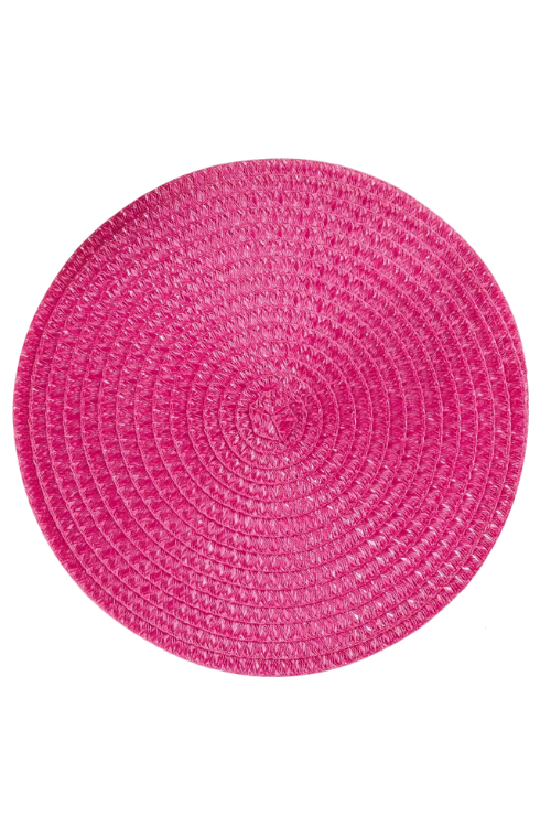 Textured Round Placemat | Hot Pink