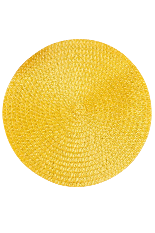 Textured Round Placemat | Yellow