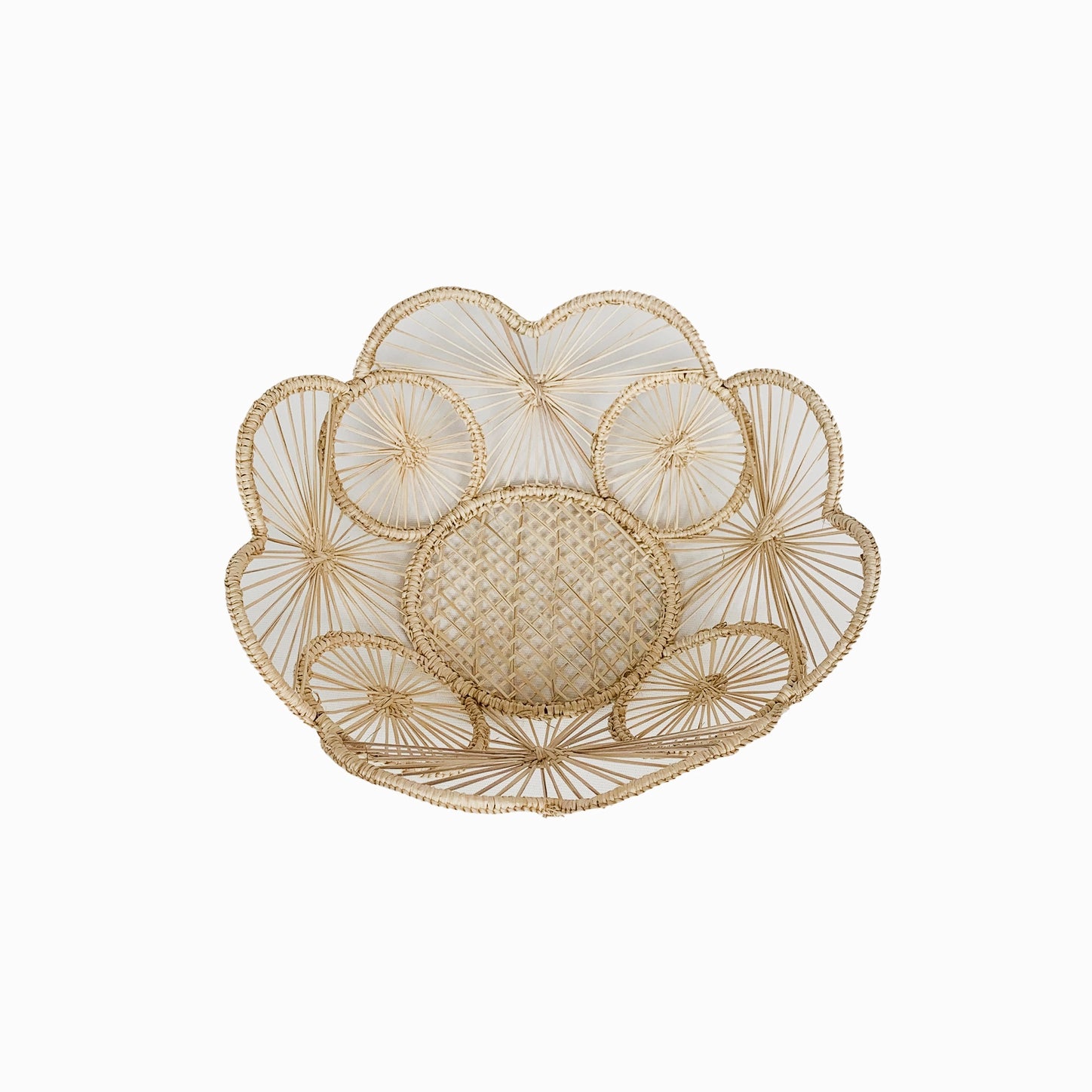 Flower Woven Bread Basket | Straw Raffia