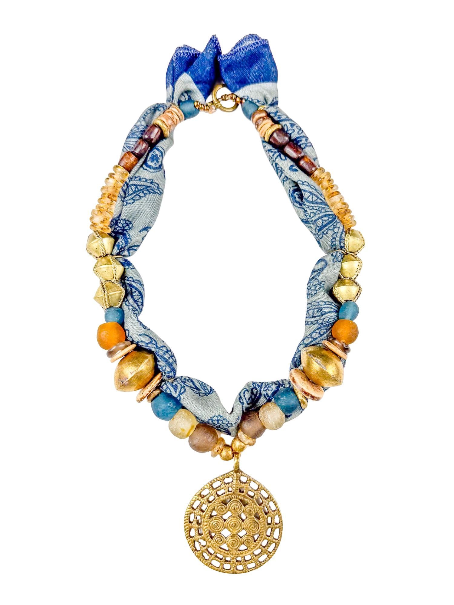 Beaded Bandana Necklace | Indigo Range