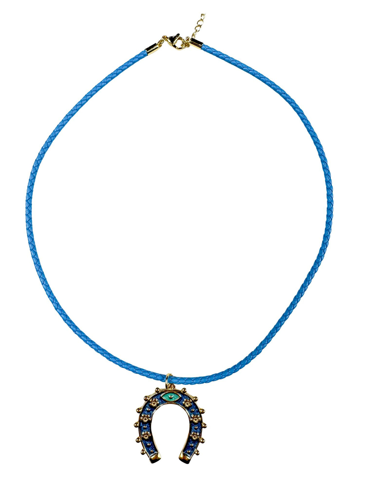 Evil Eye Horseshoe Necklace | Blue | Final Sale