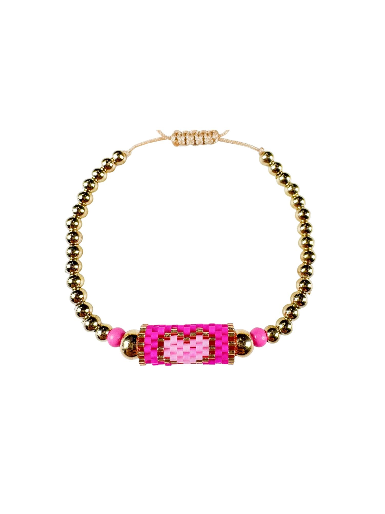 Boho Heart Seed Bracelet | Pink