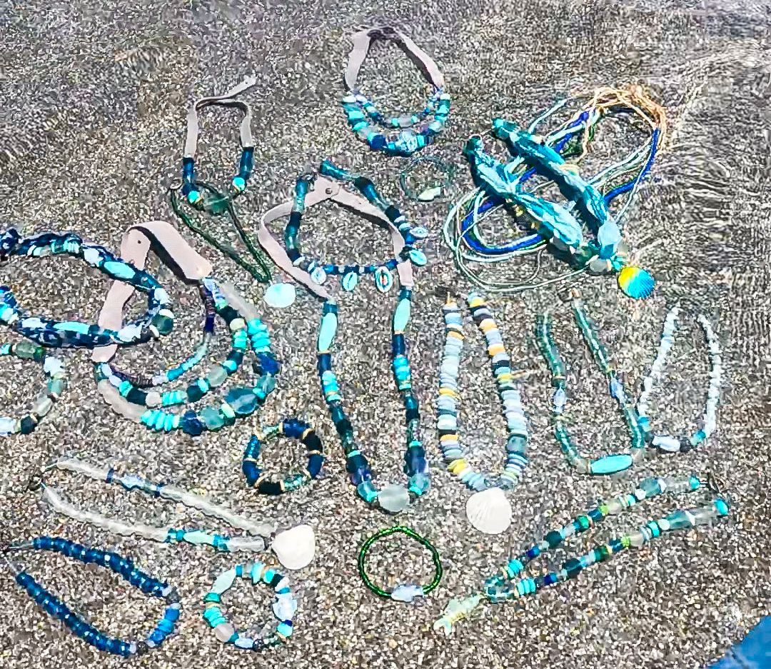 Beaded Bandana Necklace | Azul Shell | Final Sale