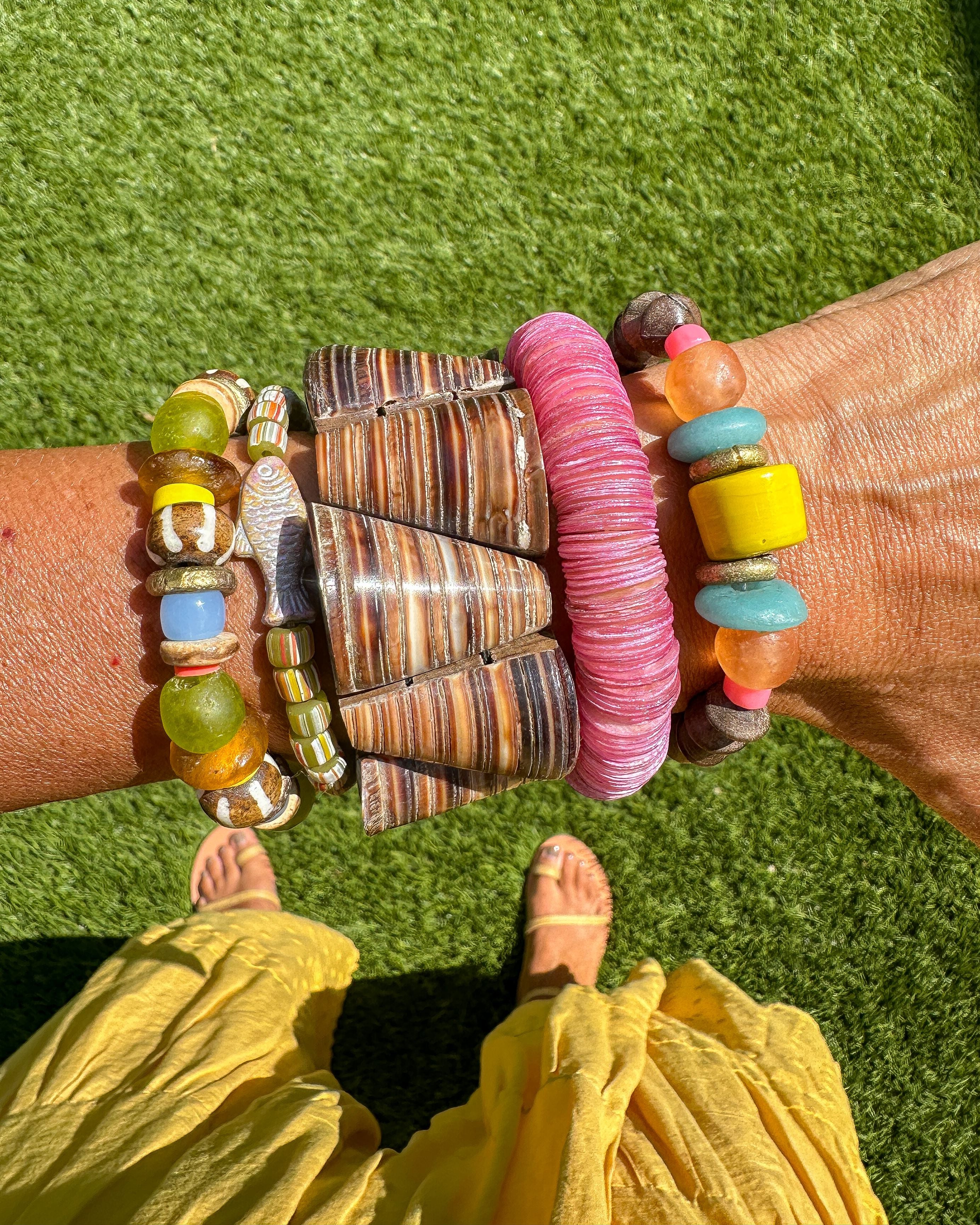 Shell Disc Bracelet | Pink