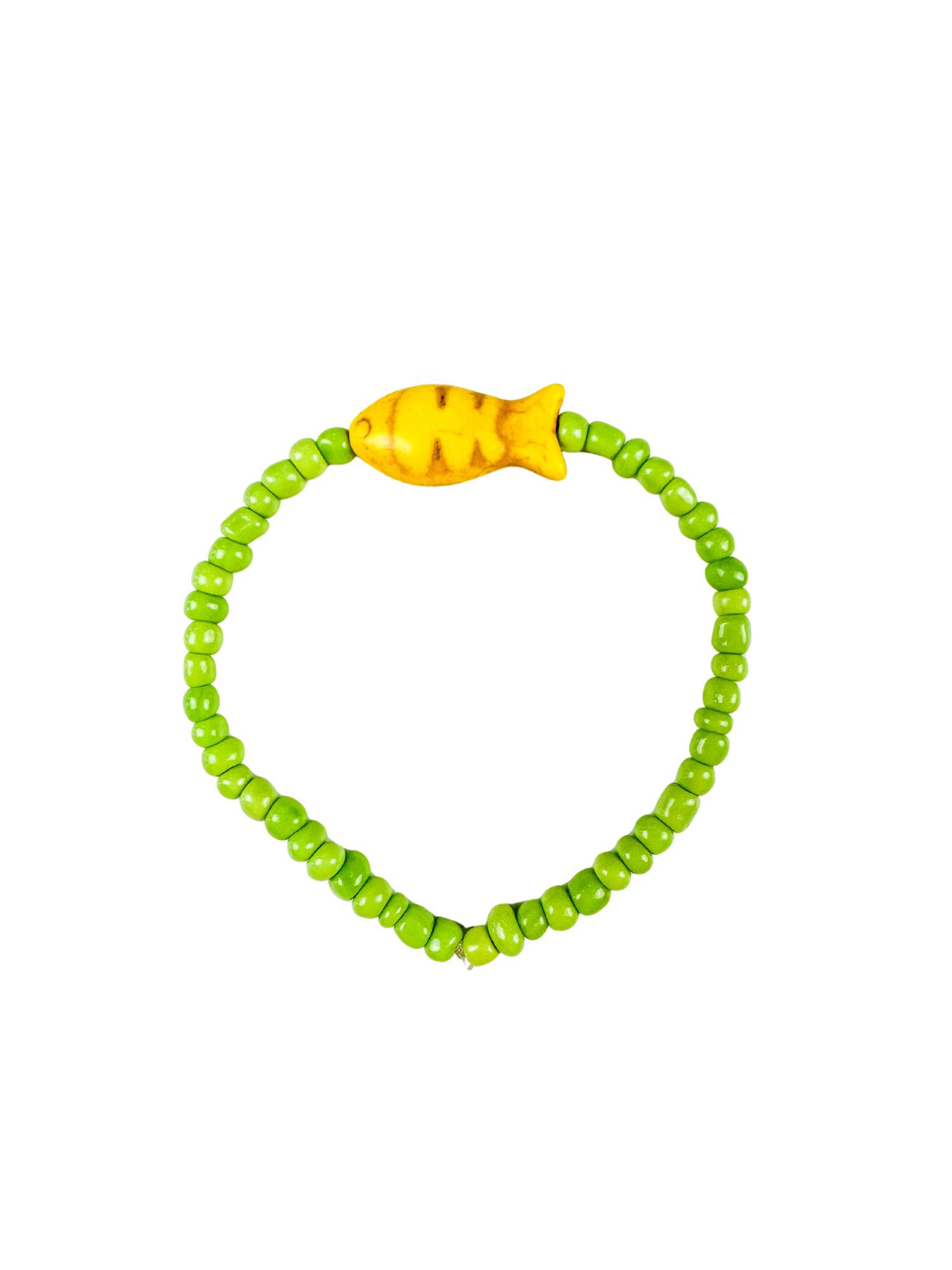Simple Seed Bracelet | Chartreuse Fish