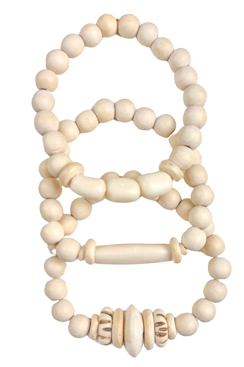 Trio Stack Bracelet Set | White