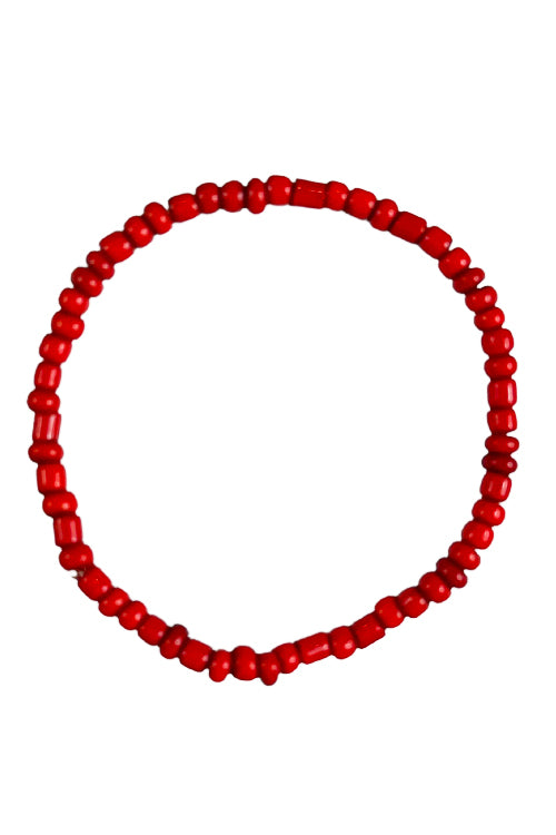 Simple Seed Bracelet | Red