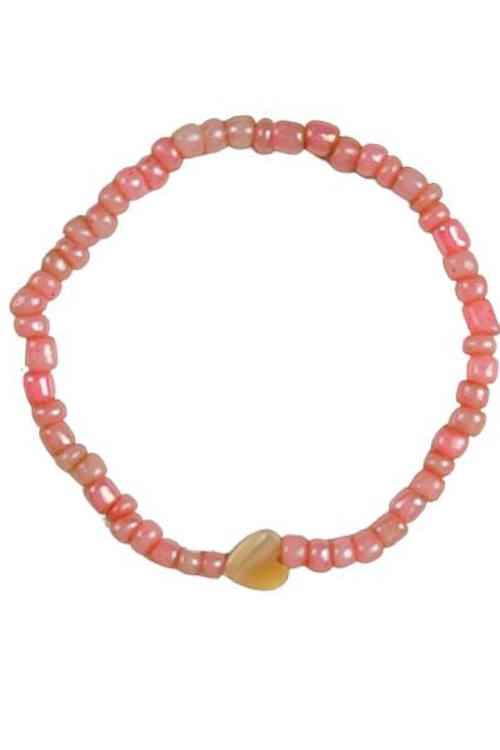 Simple Seed Bracelet | Blush Heart