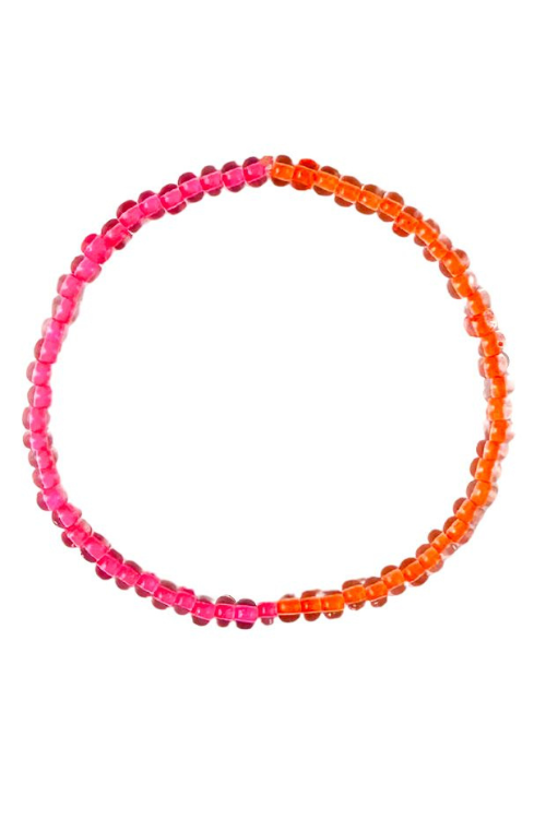 Simple Seed Bracelet | Electric Pink + Orange