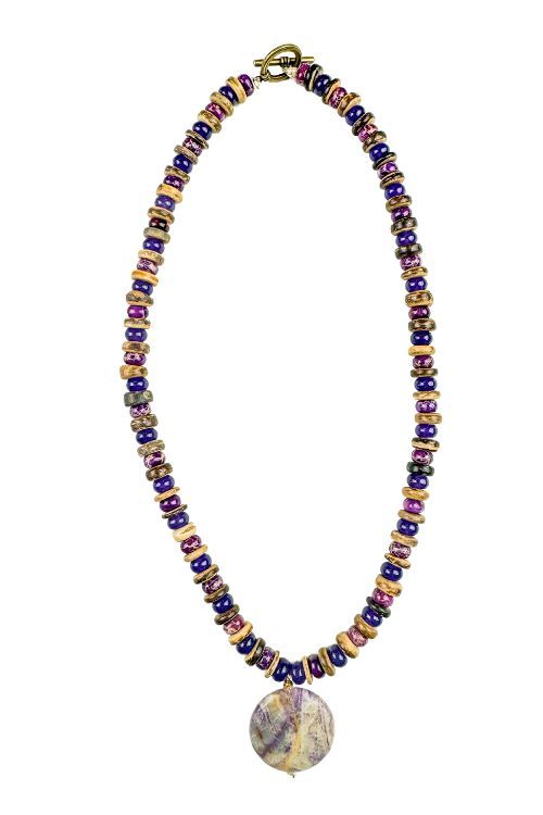 Classic Pendant Necklace | Purple