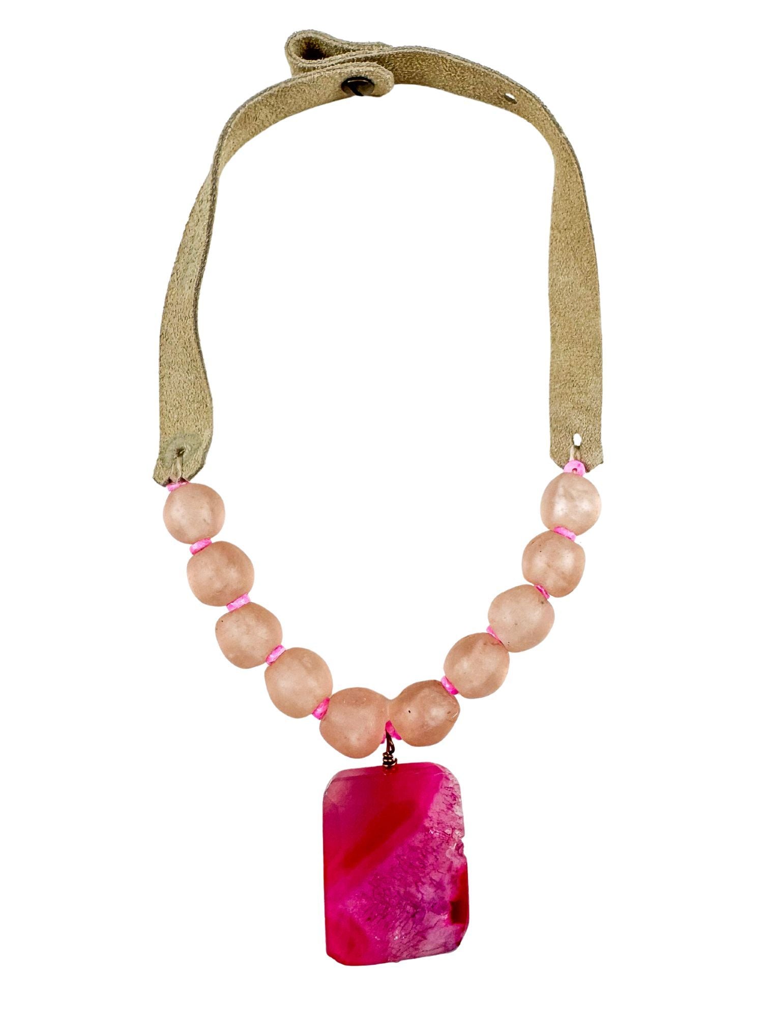 Slim Pendant Necklace | Pink | Final Sale