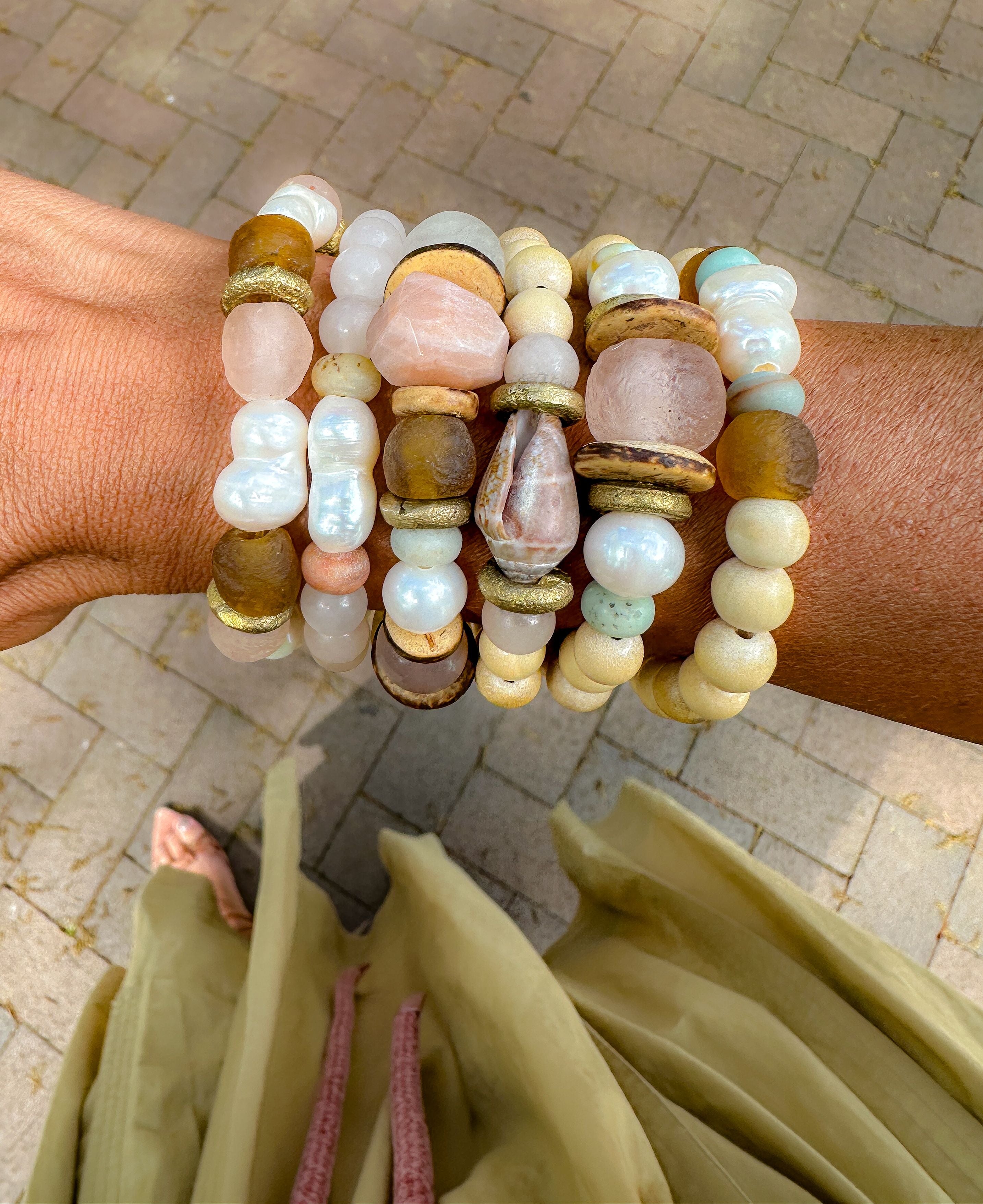 Trio Stack Bracelet Set | Pearl