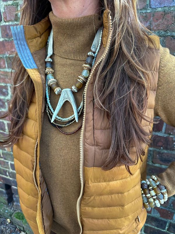 Slim Antler Necklace | Brown Trout