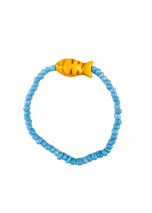 Simple Seed Bracelet | Blue Fish