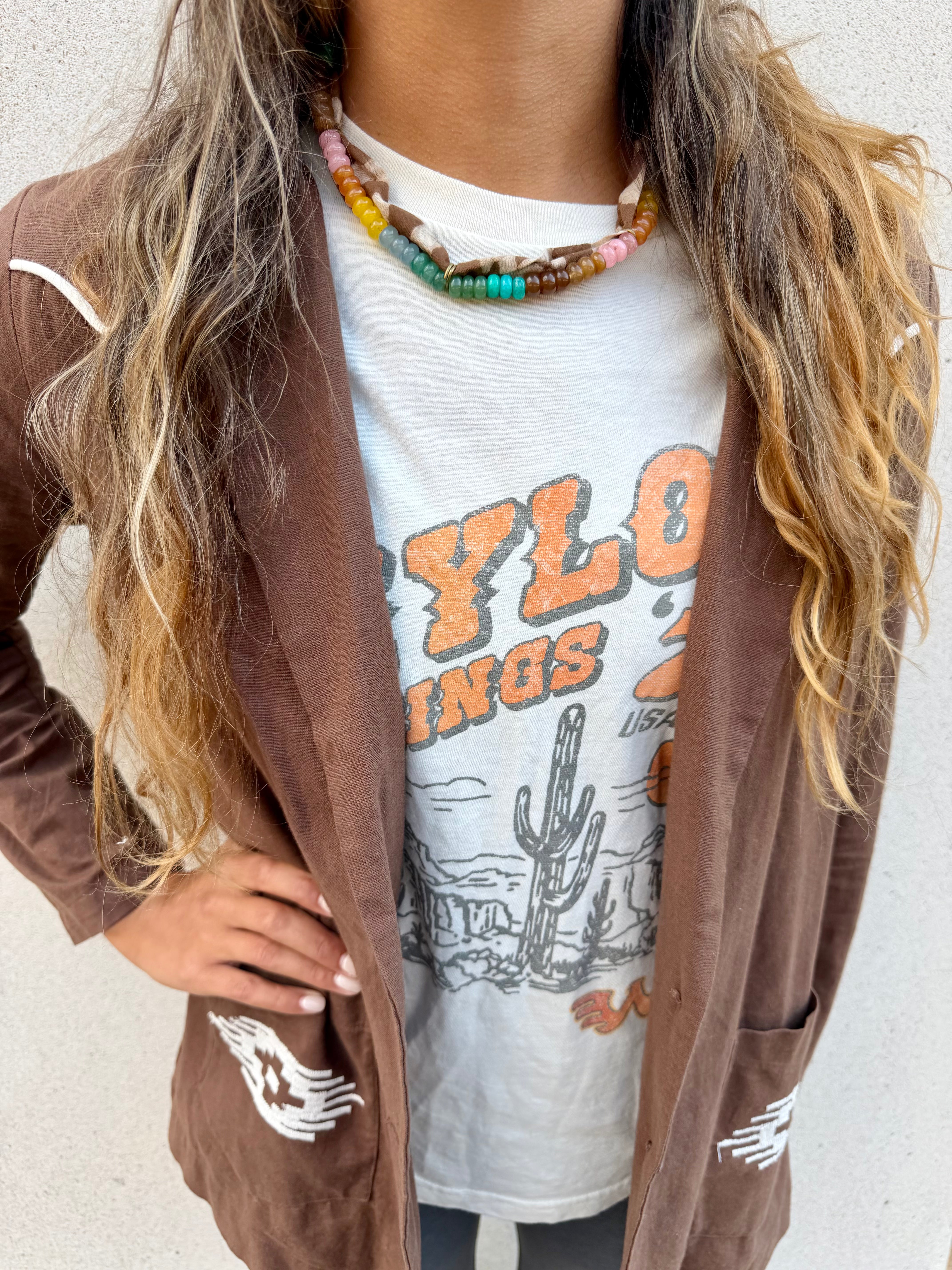 Thin Beaded Bandana Necklace | Westward