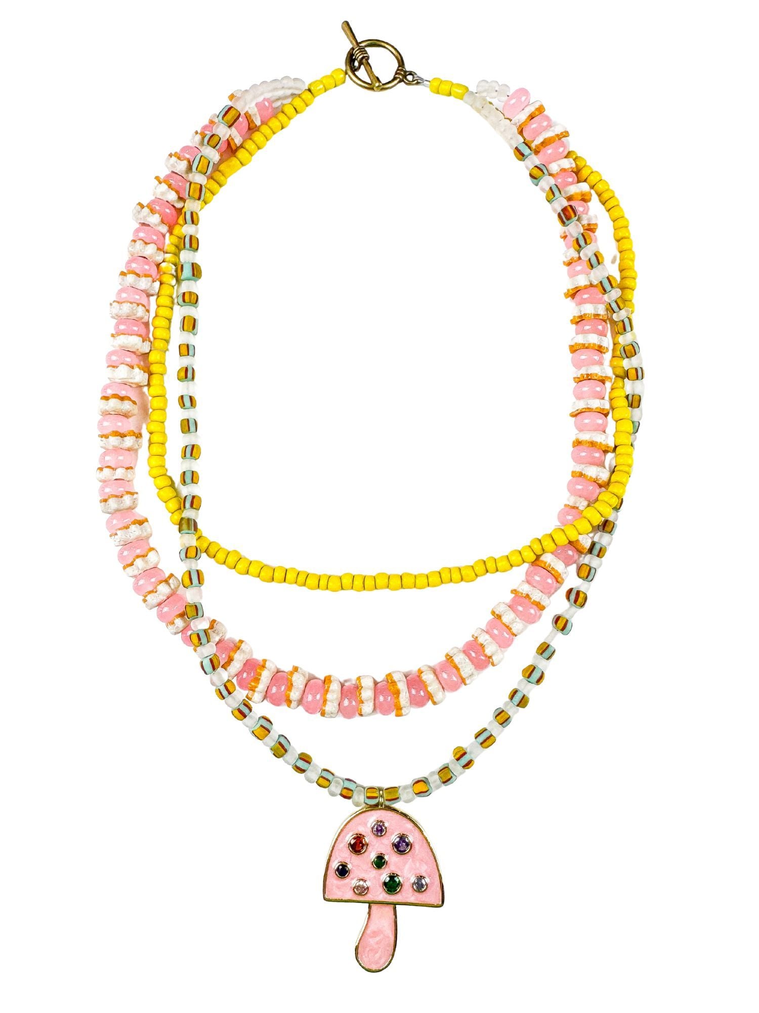 Layered Pendant Necklace | Mushroom