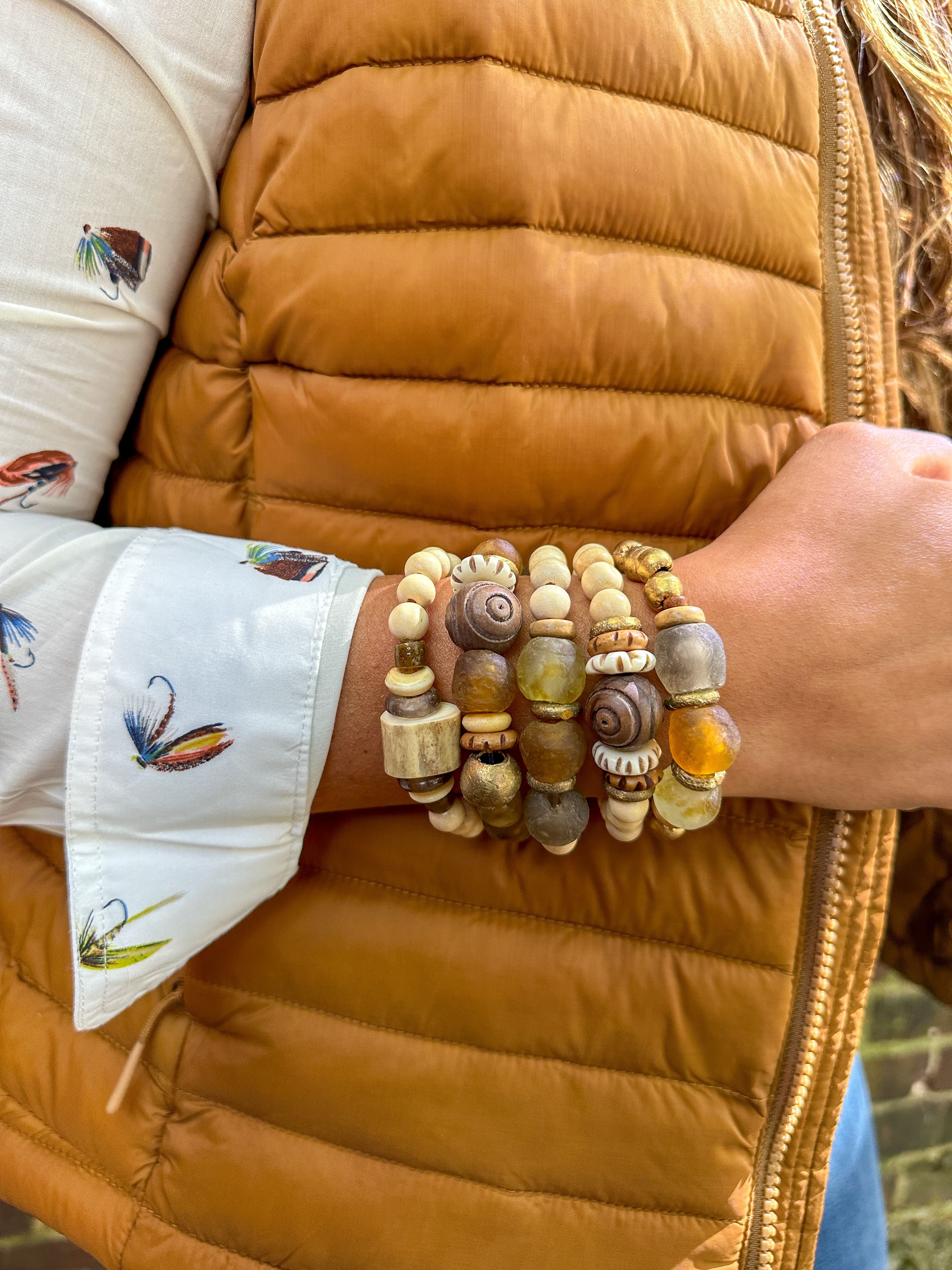 Trio Stack Bracelet Set | Brown Trout