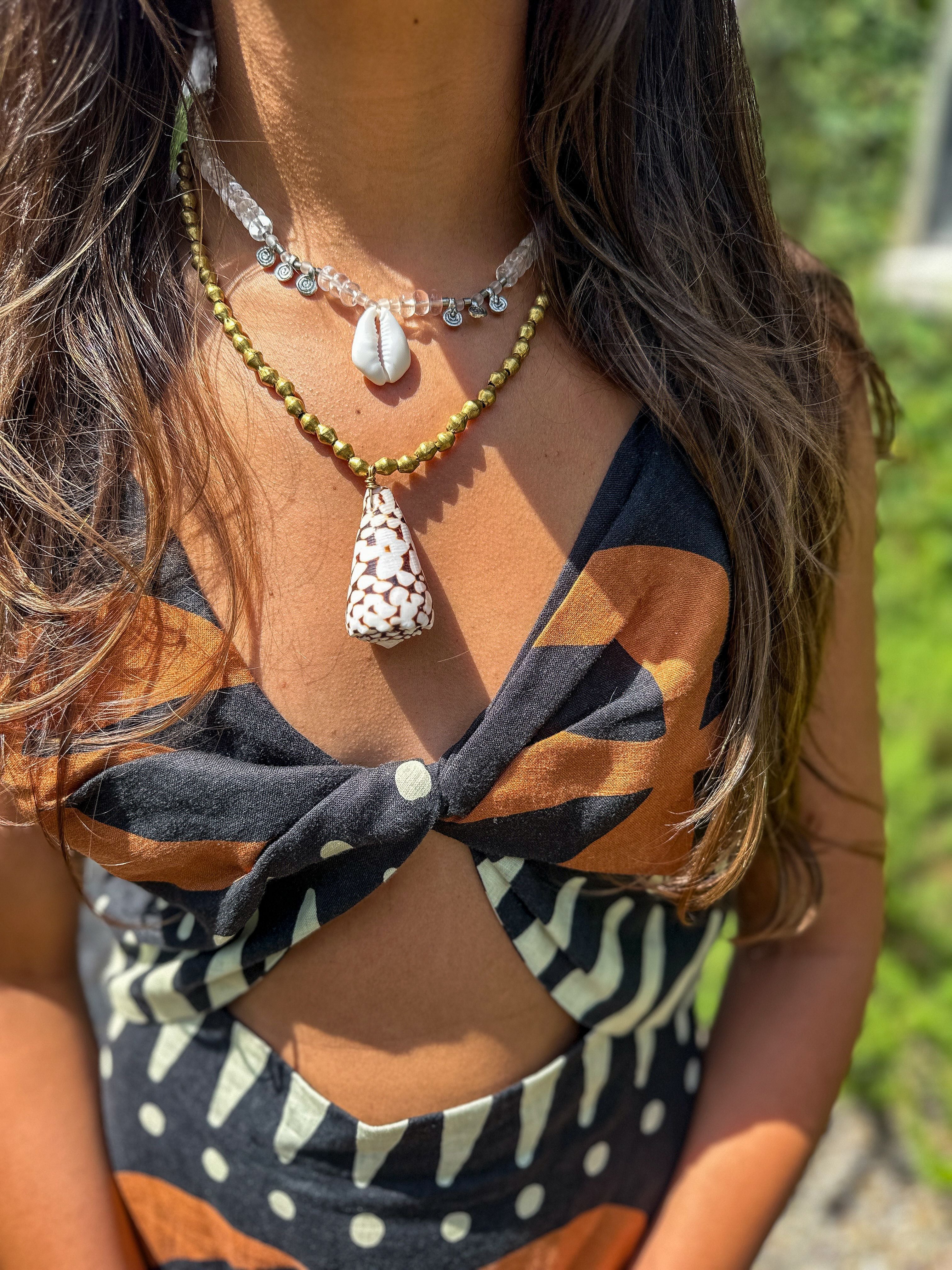 Metal Shell Necklace | Gold