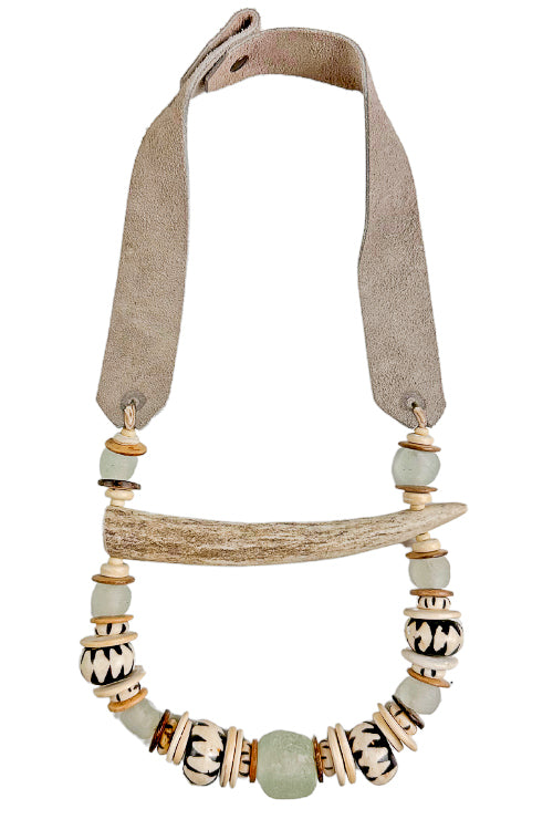 Antler Tip Classic Necklace | Mist Batik