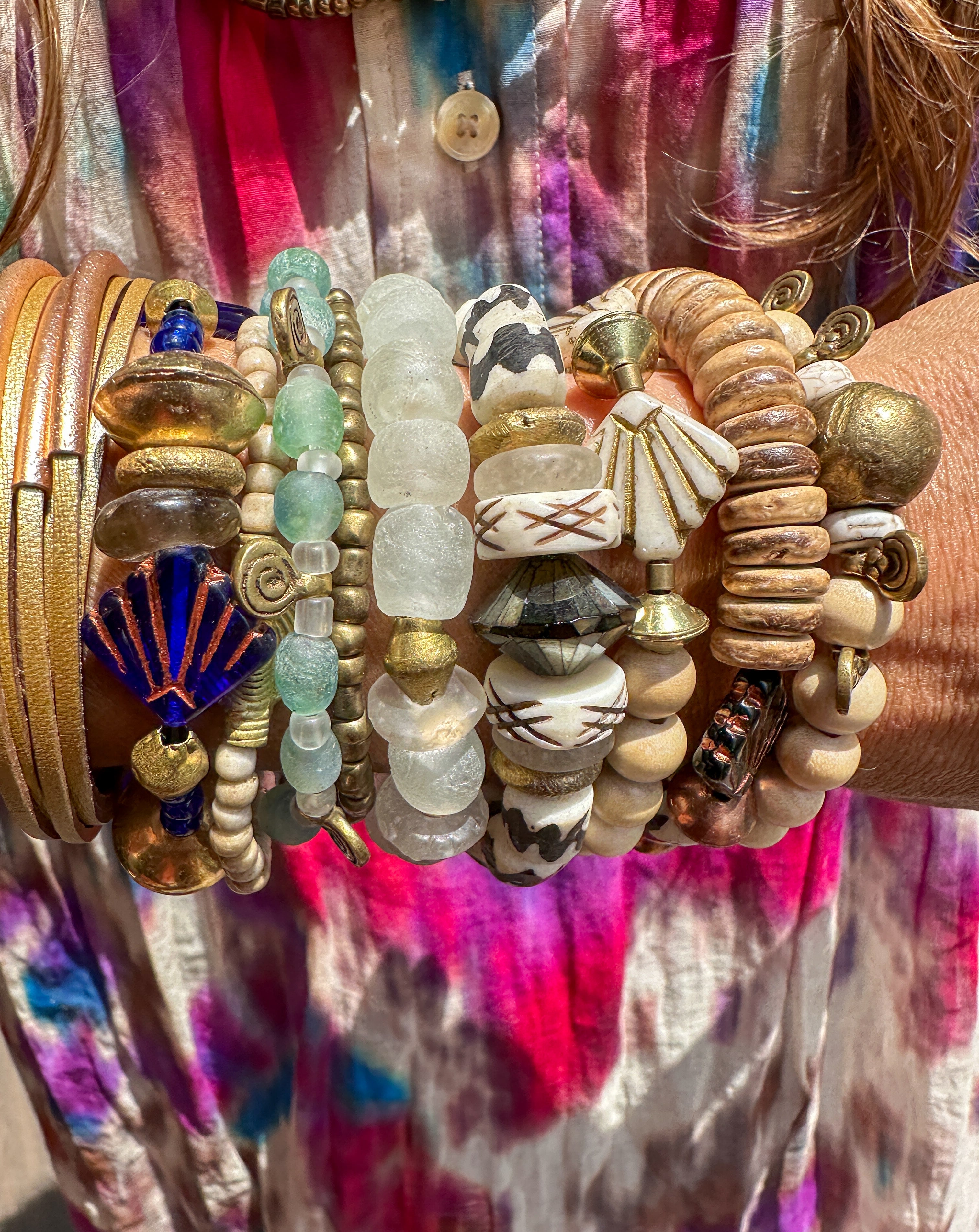 Art Deco Bracelet | Cream Seed