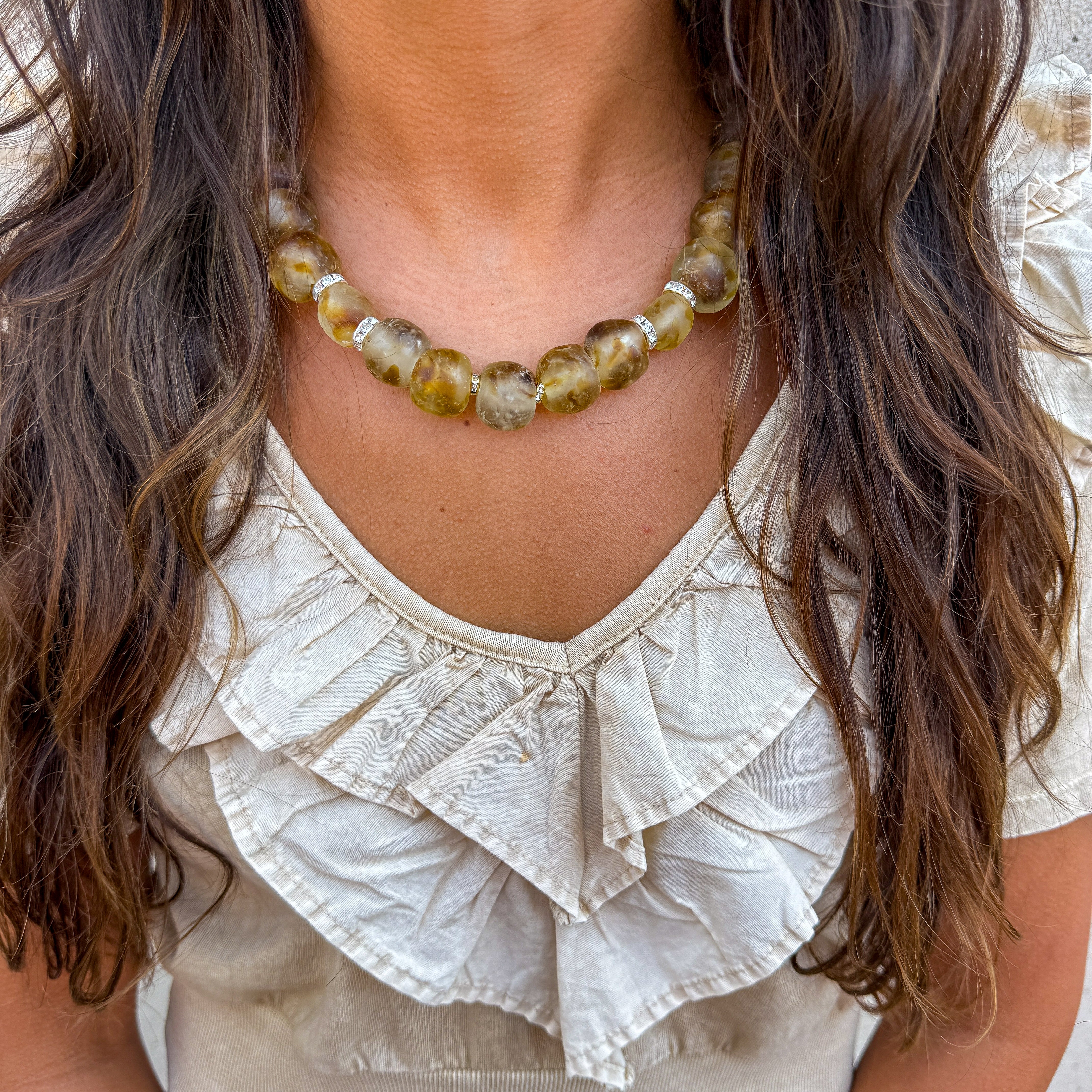 Classic Glass Necklace | Golden Hour