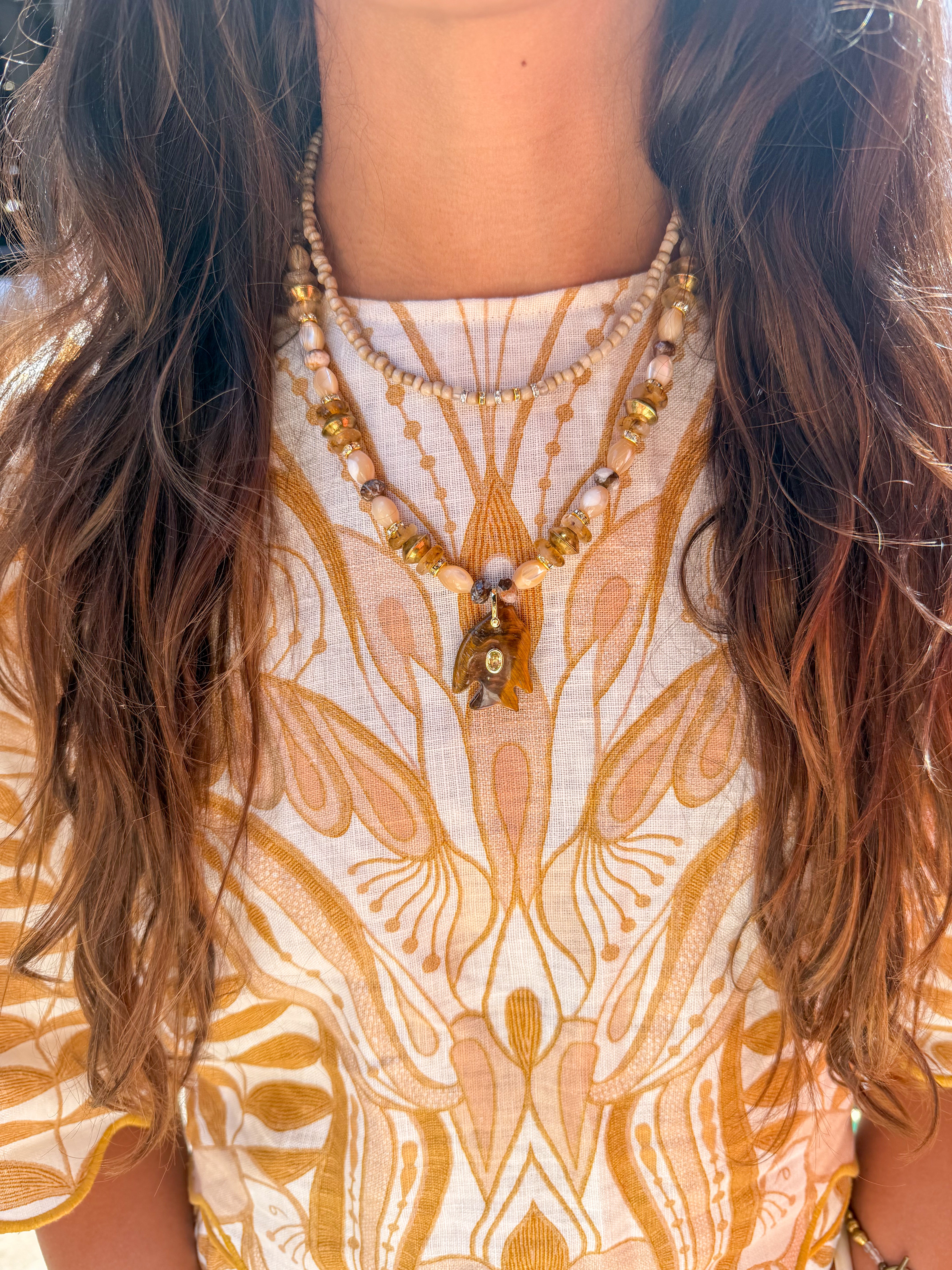 Classic Fish Necklace | Brown