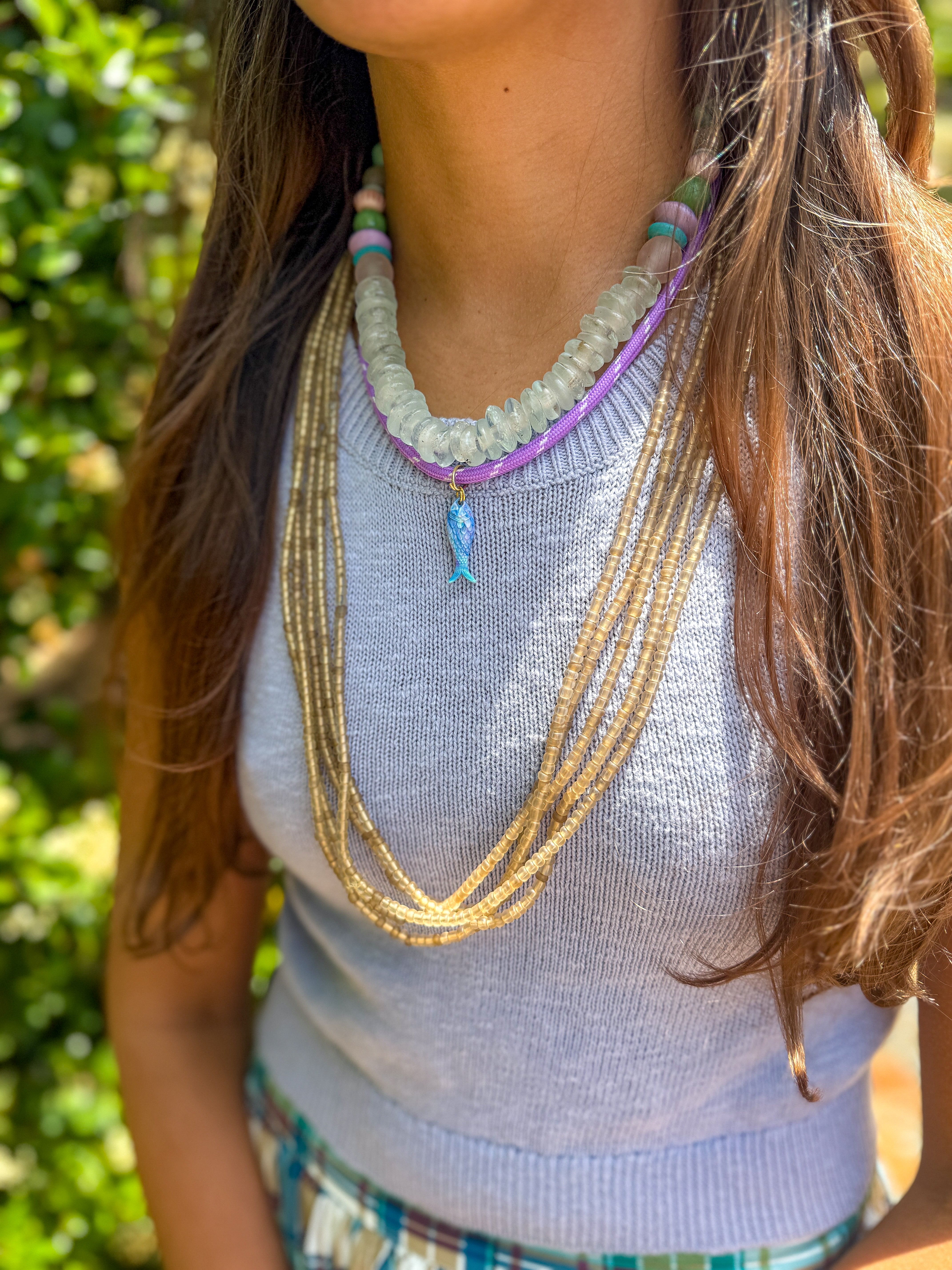 Rope Fish Necklace | Lilac
