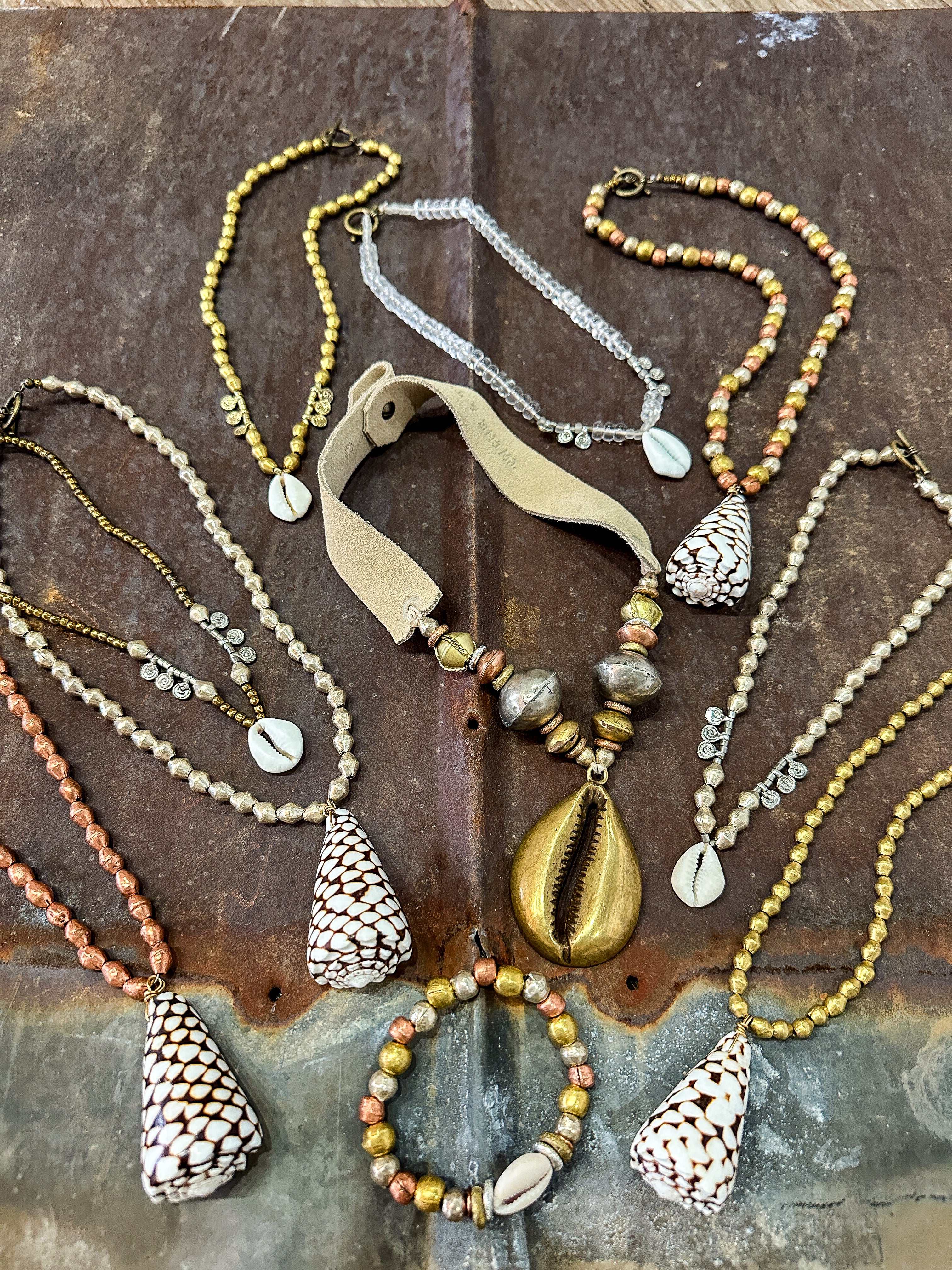 Metal Shell Necklace | Mixed Metal